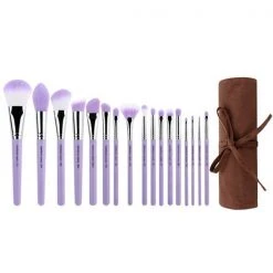 Kits & Tools Bdellium Tools Purple Bambu 17pc. Brush Set W/ Roll-up Pouch