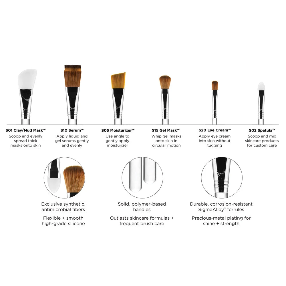 Sigma Skincare Brush Set Kits & Tools 3 Sigma Skincare Brush Set Kits & Tools